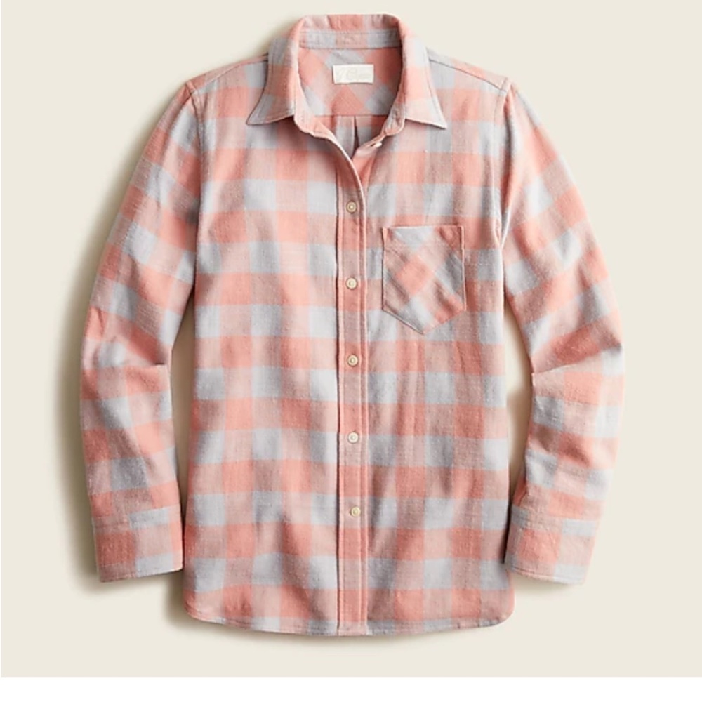 J CREW Classic-fit shirt in buffalo check flannel womens size 6